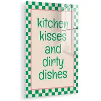 MuchoWow Glasschilderij 20x30 cm - Schilderij acrylglas - Quote - Groen - Geblokt - Keuken - Foto op glas - Muurdecoratie woonkamer - Wanddecoratie slaapkamer - Schilderijen