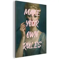 MuchoWow Aluminium schilderij 60x80 cm - Wanddecoratie metaal - Klassiek - Sierlijk - Roze - Metalen muurdecoratie woonkamer - Decoratie industrieel - Foto op dibond - Industriële accessoires slaapkamer