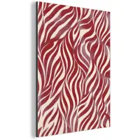 MuchoWow Aluminium schilderij 30x40 cm - Wanddecoratie metaal - Golvende vormen - Abstract - Rood - Metalen muurdecoratie woonkamer - Decoratie industrieel - Foto op dibond - Industriële accessoires slaapkamer