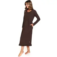 Doctor Nap Katoenen Nachthemd Borstvoeding Zwangerschap Brownie TM.7318 36 / S