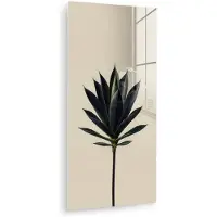 MuchoWow Glasschilderij 20x40 cm - Schilderij acrylglas - Agaveplant - Symmetrisch - Groen - Foto op glas - Muurdecoratie woonkamer - Wanddecoratie slaapkamer - Schilderijen