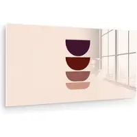 MuchoWow Glasschilderij 40x20 cm - Schilderij acrylglas - Harmonieus - Symmetrisch - Rood - Foto op glas - Muurdecoratie woonkamer - Wanddecoratie slaapkamer - Schilderijen
