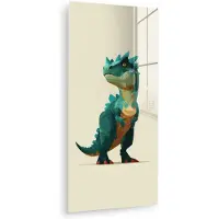 MuchoWow Glasschilderij 60x120 cm - Schilderij acrylglas - Stekels - Dino - Blauw - Gespierd - Foto op glas - Muurdecoratie woonkamer - Wanddecoratie slaapkamer - Schilderijen