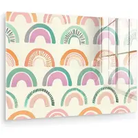 MuchoWow Glasschilderij 30x20 cm - Schilderij acrylglas - Regenboog - Pastel - Patroon - Foto op glas - Muurdecoratie woonkamer - Wanddecoratie slaapkamer - Schilderijen