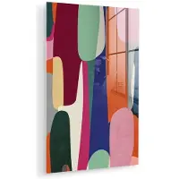 MuchoWow Glasschilderij 120x180 cm - Schilderij acrylglas - Vormen - Ritmisch - Kleuren - Abstract - Foto op glas - Muurdecoratie woonkamer - Wanddecoratie slaapkamer - Schilderijen