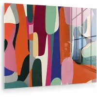 MuchoWow Glasschilderij 160x120 cm - Schilderij acrylglas - Vormen - Ritmisch - Kleuren - Abstract - Foto op glas - Muurdecoratie woonkamer - Wanddecoratie slaapkamer - Schilderijen