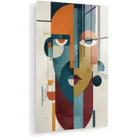MuchoWow Glasschilderij 120x180 cm - Schilderij acrylglas - Geometrisch - Strakke vormen - Kleurrijk - Foto op glas - Muurdecoratie woonkamer - Wanddecoratie slaapkamer - Schilderijen