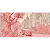 PosterMonkey Poster 150x75 cm - City - Car - Pink - Posters - Kamer decoratie - Wanddecoratie woonkamer - Muurdecoratie slaapkamer