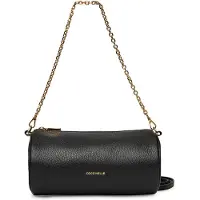 Coccinelle Leren Schoudertas Avondtas Aura Mini Bag Noir Zwart