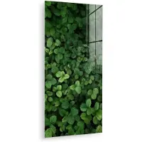 MuchoWow Glasschilderij 80x160 cm - Schilderij acrylglas - Groen - Bladeren - Kartel - Zonlicht - Foto op glas - Muurdecoratie woonkamer - Wanddecoratie slaapkamer - Schilderijen