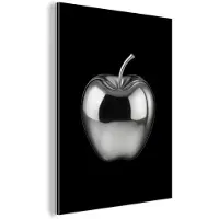 MuchoWow Aluminium schilderij 120x160 cm - Wanddecoratie metaal - Appel - Metallic - Symmetrisch - Metalen muurdecoratie woonkamer - Decoratie industrieel - Foto op dibond - Industriële accessoires slaapkamer