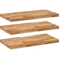 vidaXL Wandschappen 3 st zwevend olieafwerking 60x40x4 cm acaciahout