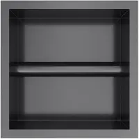 Hotbath &More PH016 inbouw toiletrolhouder 16x16x12,6cm geborsteld zwart PVD