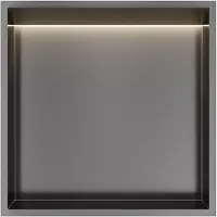 Hotbath &More BOX030L inbouwnis 30x30x10cm met verlichting geborsteld gunmetal PVD