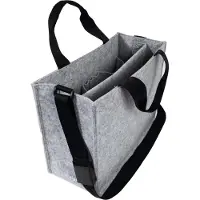 Sigel Laptoptas Desk Sharing Bag Classic M, voor laptops tot 15,4″, 2 grote en 5 kleine vakken, handgrepen, schouderriem, synthetisch vilt, lichtgrijs