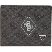 GUESS portemonnee Milano Bifold Double Wallet Black / White donkergrijs