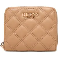 GUESS portemonnee Giully II SLG Zip Around Wallet Beige Lichtbruin