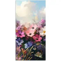 PosterMonkey Poster 60x120 cm - Bloemen - Kleurrijk - Bloei - Posters - Kamer decoratie - Wanddecoratie woonkamer - Muurdecoratie slaapkamer