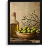 PosterMonkey Poster in lijst - Fotolijst 30x40 cm - Posters - Olijven - Stilleven - Vintage - Posterlijst zwart - Decoratie - Wanddecoratie woonkamer - Muurdecoratie slaapkamer