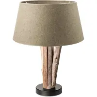 Home Sweet Home tafellamp Bindy houten takken & lampenkap Melrose - taupe
