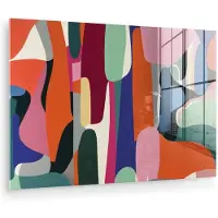 MuchoWow Glasschilderij 180x120 cm - Schilderij acrylglas - Vormen - Ritmisch - Kleuren - Abstract - Foto op glas - Muurdecoratie woonkamer - Wanddecoratie slaapkamer - Schilderijen