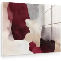 MuchoWow Glasschilderij 160x120 cm - Schilderij acrylglas - Abstract - Kleurbakken - Rood - Foto op glas - Muurdecoratie woonkamer - Wanddecoratie slaapkamer - Schilderijen