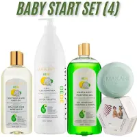 Makari Bébé Complete Baby Verzorgingsset – 4-delige Startset met Babyzeep, Babyolie, Cleansing Milk en Foaming Gel – Voor de Gevoelige Babyhuid