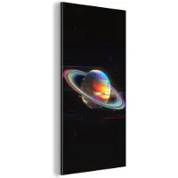 MuchoWow Aluminium schilderij 80x160 cm - Wanddecoratie metaal - Planeet - Cirkel - Kleurrijk - Metalen muurdecoratie woonkamer - Decoratie industrieel - Foto op dibond - Industriële accessoires slaapkamer