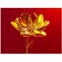 PosterMonkey Poster 160x120 cm - Bloem - Goud - Glazen - Posters - Kamer decoratie - Wanddecoratie woonkamer - Muurdecoratie slaapkamer XXL