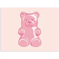 PosterMonkey Poster 40x30 cm - Beer - Roze - Snoep - Posters - Kamer decoratie - Wanddecoratie woonkamer - Muurdecoratie slaapkamer