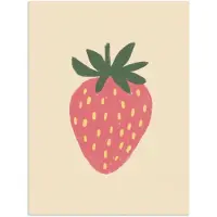 PosterMonkey Poster 90x120 cm - Aardbei - Minimalistisch - Rood - Fruit - Posters - Kamer decoratie - Wanddecoratie woonkamer - Muurdecoratie slaapkamer