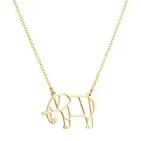 LGT JWLS LGT Jewels Dames ketting Origami elephant Goudkleurig