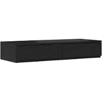 vidaXL Bedlades Zwart Eiken 80 x 36,5 x 16,5 cm Bewerkt hout