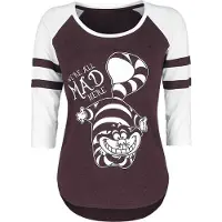 Alice im Wunderland - Disney Shirt met lange mouwen - We're All Mad Here - S tot XL - voor Vrouwen - bordeaux-wit | Maat L