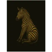 PosterMonkey Poster 30x40 cm - Zebra - Strepen - Goud - Posters - Kamer decoratie - Wanddecoratie woonkamer - Muurdecoratie slaapkamer