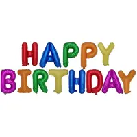 Papstar Folieballonnen set assorti kleuren Happy Birthday