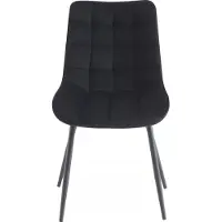 Vente-unique Set van 2 gestoffeerde stoelen - Fluweel en zwart metaal - Zwart - OLLUA