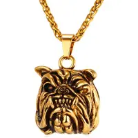 Mendes heren kettinghanger Bulldog Goudkleurig