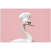 PosterMonkey Poster 30x20 cm - Zwaan - Koksmuts - Mooi - Klassiek - Posters - Wanddecoratie keuken - Muurdecoratie woonkamer - Decoratieve accessoires - Kamer muur decoratie