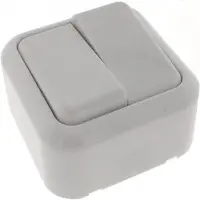 Benson Wandcontactdoos met wisselschakelaar - opbouw - wit - 61x61x35 mm