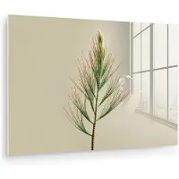 MuchoWow Glasschilderij 90x60 cm - Schilderij acrylglas - Dennentak - Naaldvormige bladeren - Lichtgroen - Foto op glas - Muurdecoratie woonkamer - Wanddecoratie slaapkamer - Schilderijen