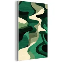 MuchoWow Aluminium schilderij 80x120 cm - Wanddecoratie metaal - Abstract - Camouflage - Groen - Metalen muurdecoratie woonkamer - Decoratie industrieel - Foto op dibond - Industriële accessoires slaapkamer