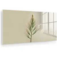 MuchoWow Glasschilderij 40x20 cm - Schilderij acrylglas - Dennentak - Naaldvormige bladeren - Lichtgroen - Foto op glas - Muurdecoratie woonkamer - Wanddecoratie slaapkamer - Schilderijen