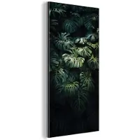 MuchoWow Aluminium schilderij 20x40 cm - Wanddecoratie metaal - Plant - Monstera - Lichtinval - Metalen muurdecoratie woonkamer - Decoratie industrieel - Foto op dibond - Industriële accessoires slaapkamer