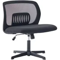 Merax Armloze Bureaustoel - Ergonomische Draaistoel met Brede Zitting - Wipfunctie - Hoogte Verstelbaar - 360° Draaiing - Zwart