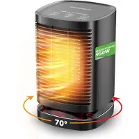 Travelhawk Elektrische Verwarming - Keramische Kachel - 3 Standen - 950W Heater - Elektrische Kachel met LED Indicatie - Roterend - Zwart