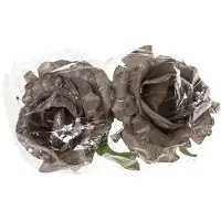 COSY&TRENDY Kerstboomversiering Bloemen - 8x stuks - 10 cm - zilver glitter - op clip - ornament