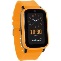 One2track Connect UP oranje | GPS horloge voor kinderen | Bekijk de locatie van je kind. Stel veilige zones in. En videobellen met de leukste smartwatch voor kinderen