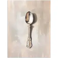 PosterMonkey Poster 60x80 cm - Lepel - Verf - Zilver - Posters - Kamer decoratie - Wanddecoratie woonkamer - Muurdecoratie slaapkamer
