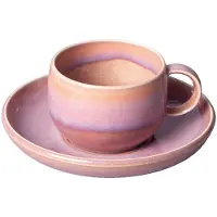 Like. by Villeroy & Boch Kaffeetasse mit Untertasse Perlemor Coral 190 ml